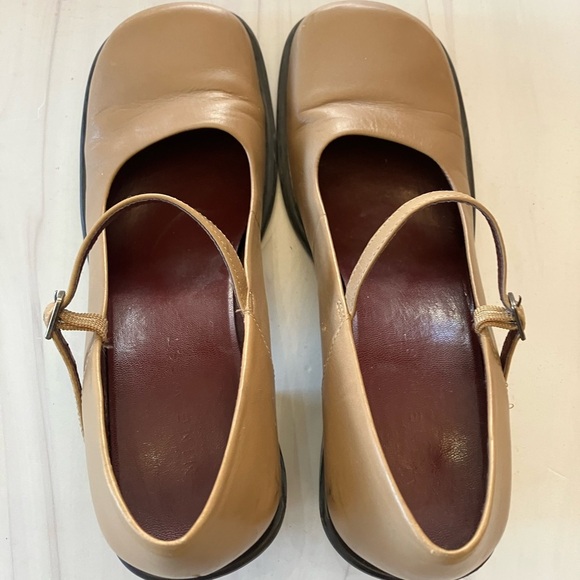 Vintage 90s Y2K Leather Square Toe Mary Jane Chunky Platform Heels 9 - Picture 5 of 7